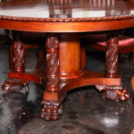 Antique American Empire Dining Table with 3 Leaves and 4 Chairs - Image 3