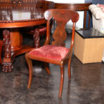 Antique American Empire Dining Table with 3 Leaves and 4 Chairs - Image 4