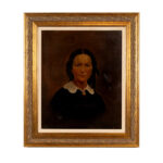 Antique Oil Portrait on Canvas of a Woman in Black