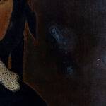 Antique Oil Portrait on Canvas of a Woman in Black - Image 4