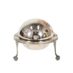 Vintage Etched Silver Plate Dome Lid Caviar Dish