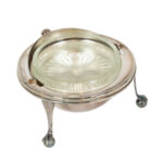 Vintage Etched Silver Plate Dome Lid Caviar Dish - Image 4