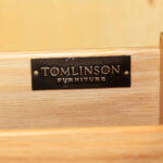 Vintage TOMLINSON Mid Century Modern Burlwood and Brass Mobile Server - Image 8