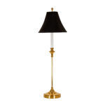 MAITLAND SMITH Brass Candlestick Lamp with Black Shade