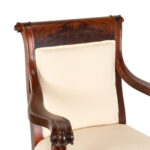 Wood Framed Accent Chair with Paw Feet in Ivory Upholstery - Image 3