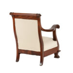 Wood Framed Accent Chair with Paw Feet in Ivory Upholstery - Image 8