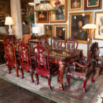 Vintage Siam Rosewood and Mother of Pearl Dining Table with 8 Chairs - Image 19