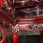 Vintage Siam Rosewood and Mother of Pearl Dining Table with 8 Chairs - Image 8