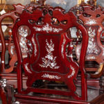 Vintage Siam Rosewood and Mother of Pearl Dining Table with 8 Chairs - Image 14