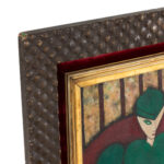 Original Oil on Board of Woman in Green - Image 2