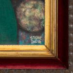 Original Oil on Board of Woman in Green - Image 3