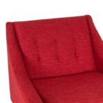 Mid Century Style Red Upholstered Armchair with Button Tuft Back - Image 2