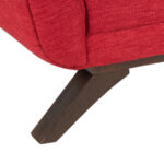 Mid Century Style Red Upholstered Armchair with Button Tuft Back - Image 4