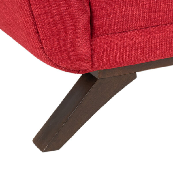 Mid Century Style Red Upholstered Armchair with Button Tuft Back - Image 4
