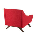 Mid Century Style Red Upholstered Armchair with Button Tuft Back - Image 7