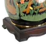 Hand Painted Porcelain Table Lamp with Animals and Foliage - Image 5