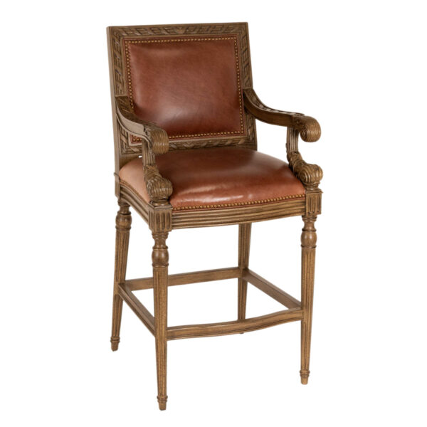Pair of HANCOCK & MOORE Traditional Leather Bar Stools - Image 5