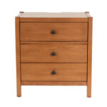Three Drawer Nightstand in Light Finish with Power Hub