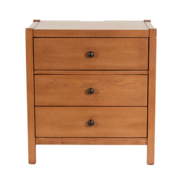 Three Drawer Nightstand in Light Finish with Power Hub - Image 1