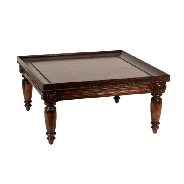 BERNHARDT Coffee Table with Embossed Leather and Nailhead Trim - Image 1