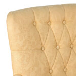 Button Tufted Back Settee in Gold Damask Upholstery - Image 3