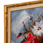 Vintage Original Oil Floral Still Life on Canvas Signed Leimbach - Image 3