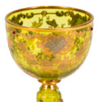 MOSER Czech Bohemian Grapevine Design Green Goblets - Image 2
