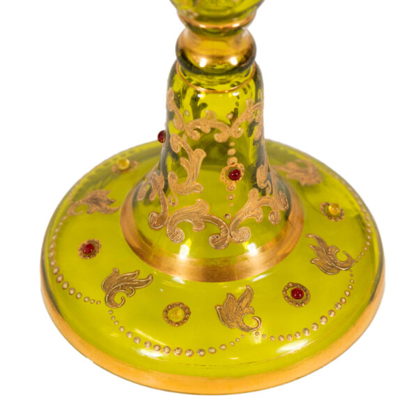 MOSER Czech Bohemian Grapevine Design Green Goblets - Image 4