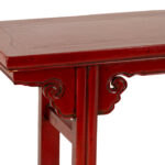 Chinese Elm Ming Style Red Finish Bench - Image 2