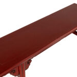 Chinese Elm Ming Style Red Finish Bench - Image 3
