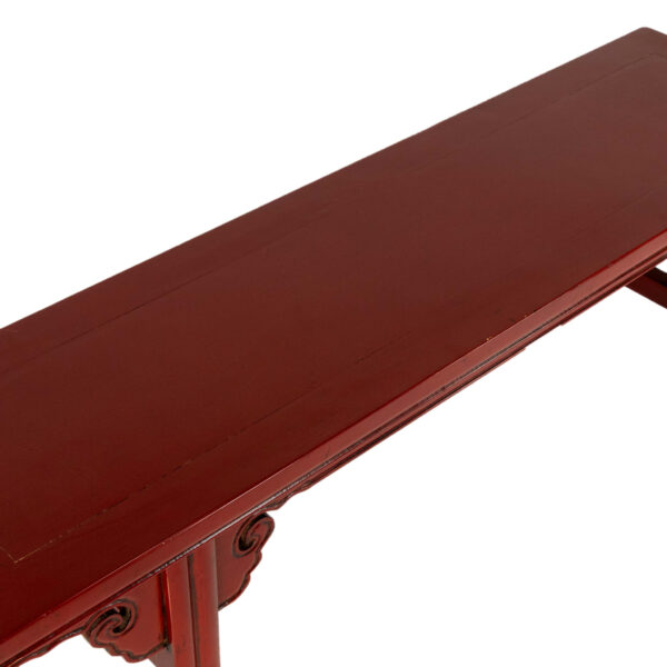 Chinese Elm Ming Style Red Finish Bench - Image 3