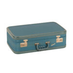 Vintage CROWN La Parisienne Teal Suitcase