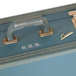 Vintage CROWN La Parisienne Teal Suitcase - Image 2