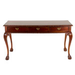 Cherry Chippendale Console Table with Three Drawers