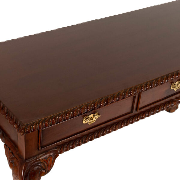 Cherry Chippendale Console Table with Three Drawers - Image 2
