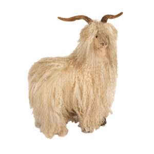 Mongolian Wool Sheep Stool with Antlers