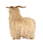 Mongolian Wool Sheep Stool with Antlers - Image 4