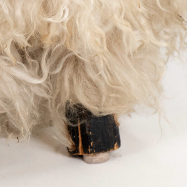 Mongolian Wool Sheep Stool with Antlers - Image 5