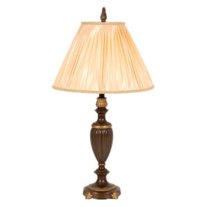 STIFFEL Burnished Brass Fluted Urn Table Lamp with Pleated Shade