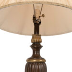 STIFFEL Burnished Brass Fluted Urn Table Lamp with Pleated Shade - Image 4