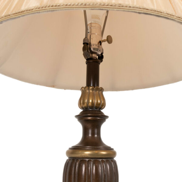 STIFFEL Burnished Brass Fluted Urn Table Lamp with Pleated Shade - Image 4