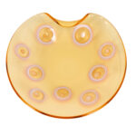Vintage Mid Century Modern Murano Glass Thumbprint Bowl - Image 2