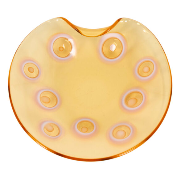 Vintage Mid Century Modern Murano Glass Thumbprint Bowl - Image 2