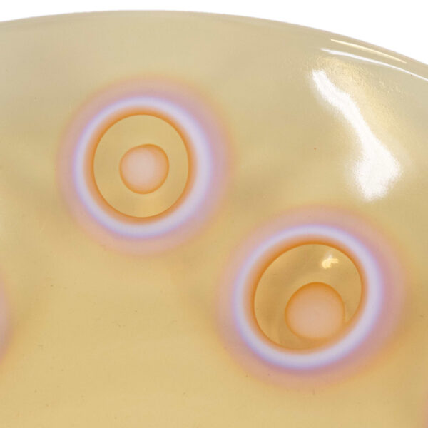 Vintage Mid Century Modern Murano Glass Thumbprint Bowl - Image 3