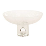 LEANDRA DRUMM Etched Glass Pedestal Bowl