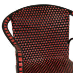 Set of 4 All Weather Wicker Armchairs in Red and Black - Image 2