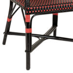 Set of 4 All Weather Wicker Armchairs in Red and Black - Image 4
