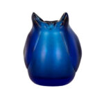 Vintage DOMINIC LABINO Iridescent Cobalt Glass Owl Circa 1975 - Image 6