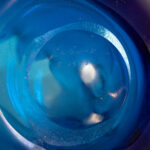 Vintage DOMINIC LABINO Iridescent Cobalt Glass Owl Circa 1975 - Image 7