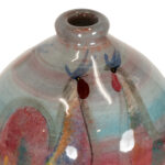 Vintage POLA PILLIN Mid Century Modern Decorated Vase with Roosters Circa 1960 - Image 3